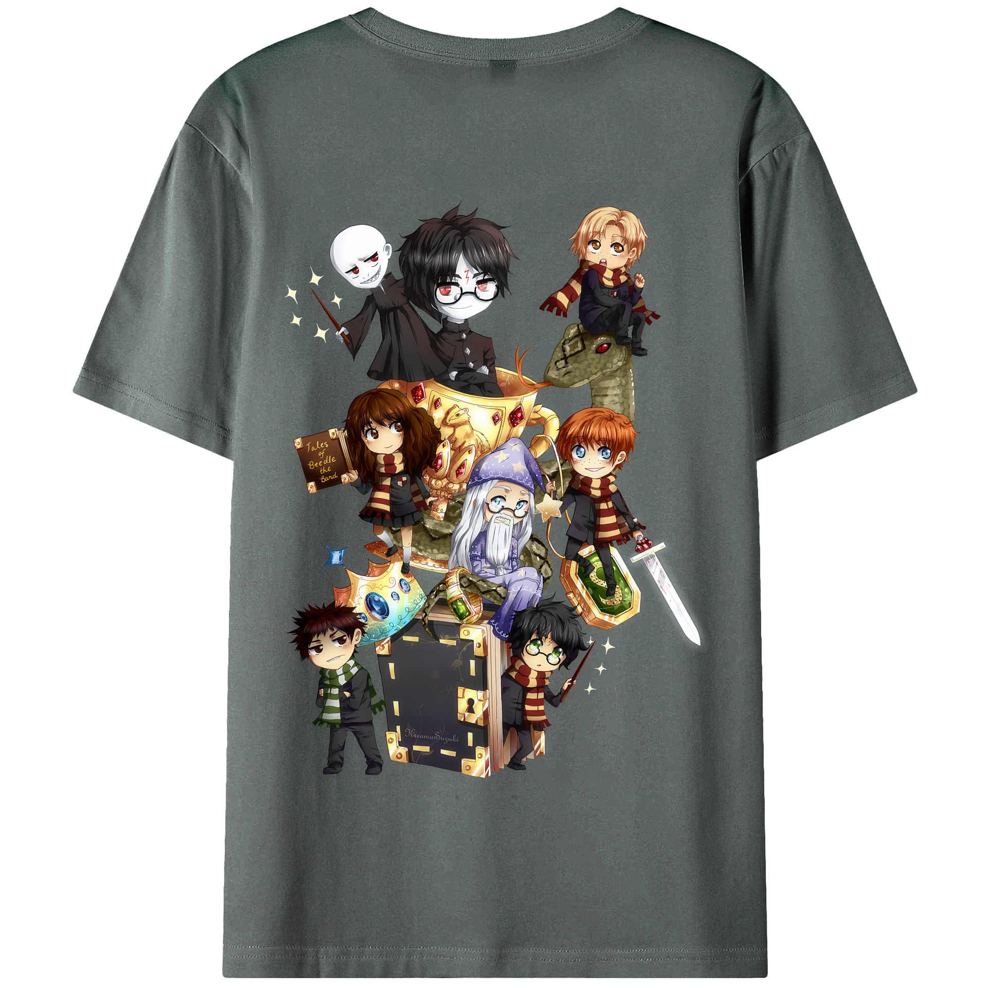 （画像用） Harry Potter ハリー・ポッターシリーズ 綿100％半袖Tシャツ（背面プリント）